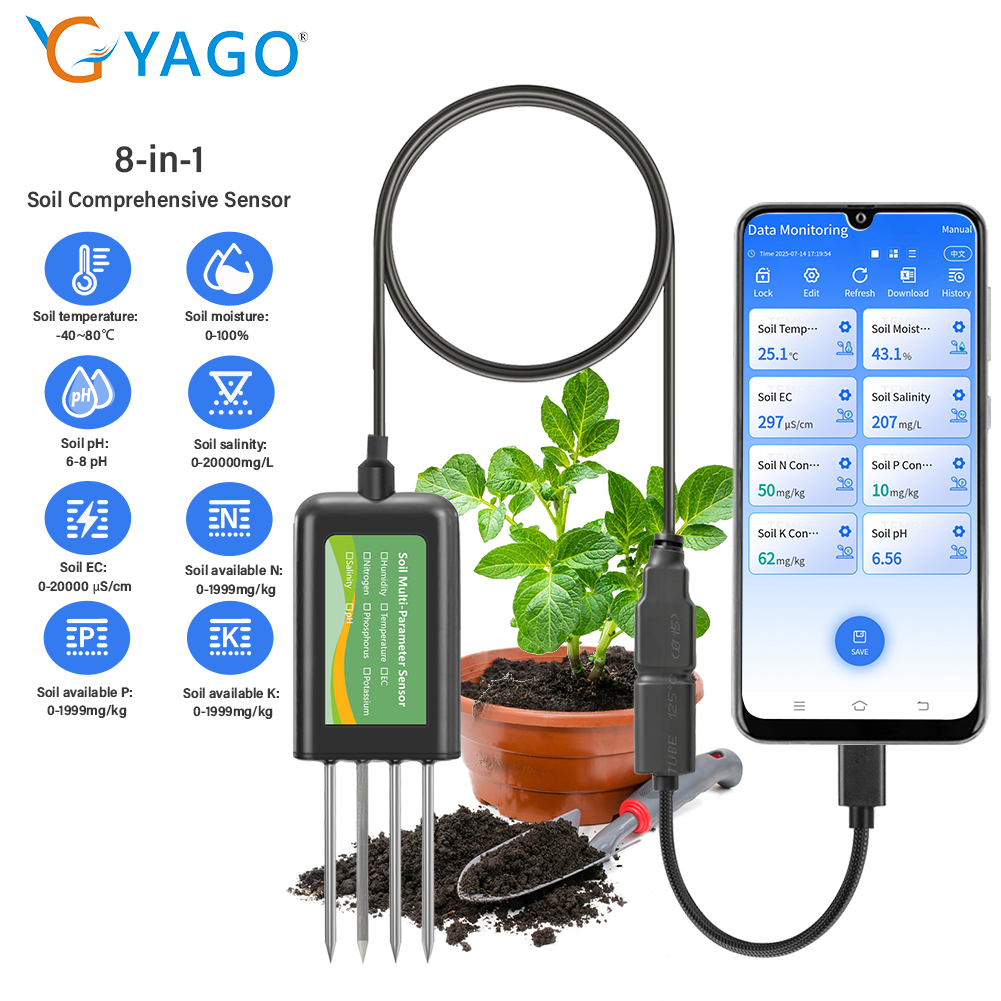 Precision Farming Smart Agriculture - YAGO Soil Sensor 8 in 1