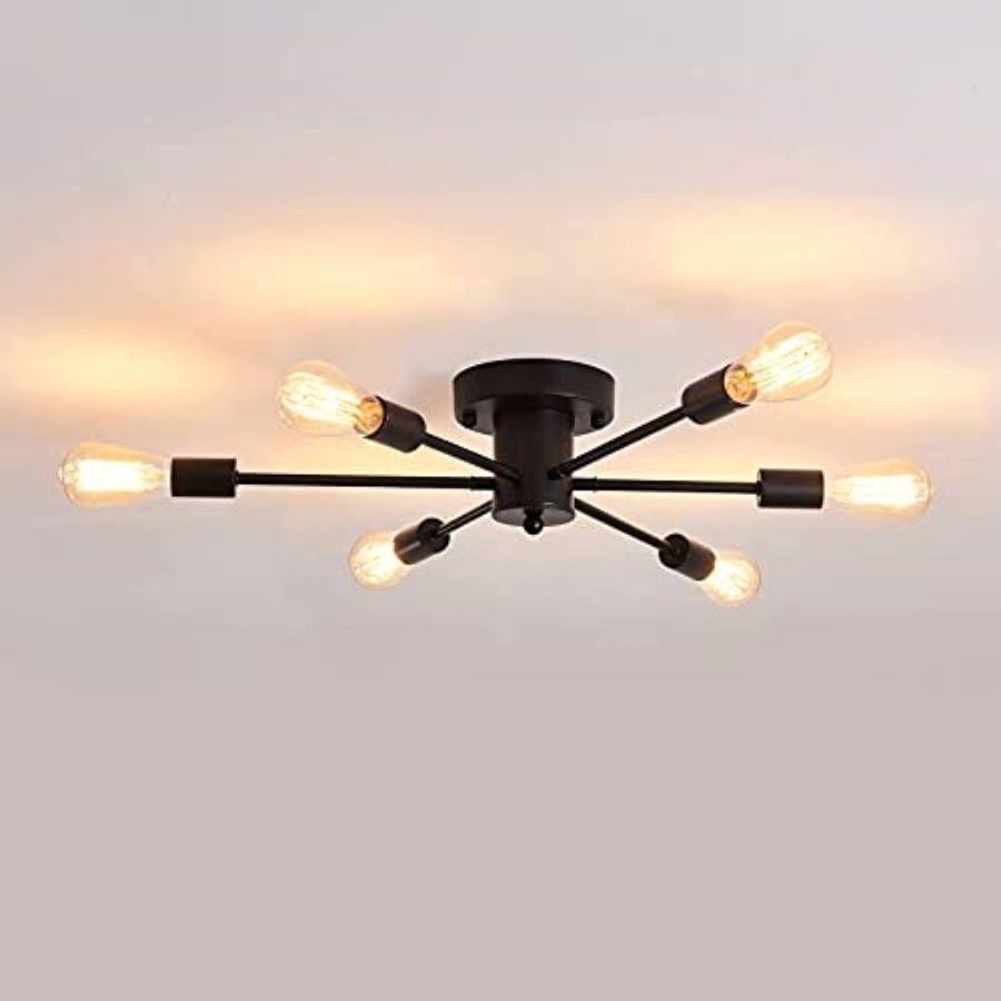 6 Lights Sputnik Semi Flush Mo - Farming A ulasan dan harga