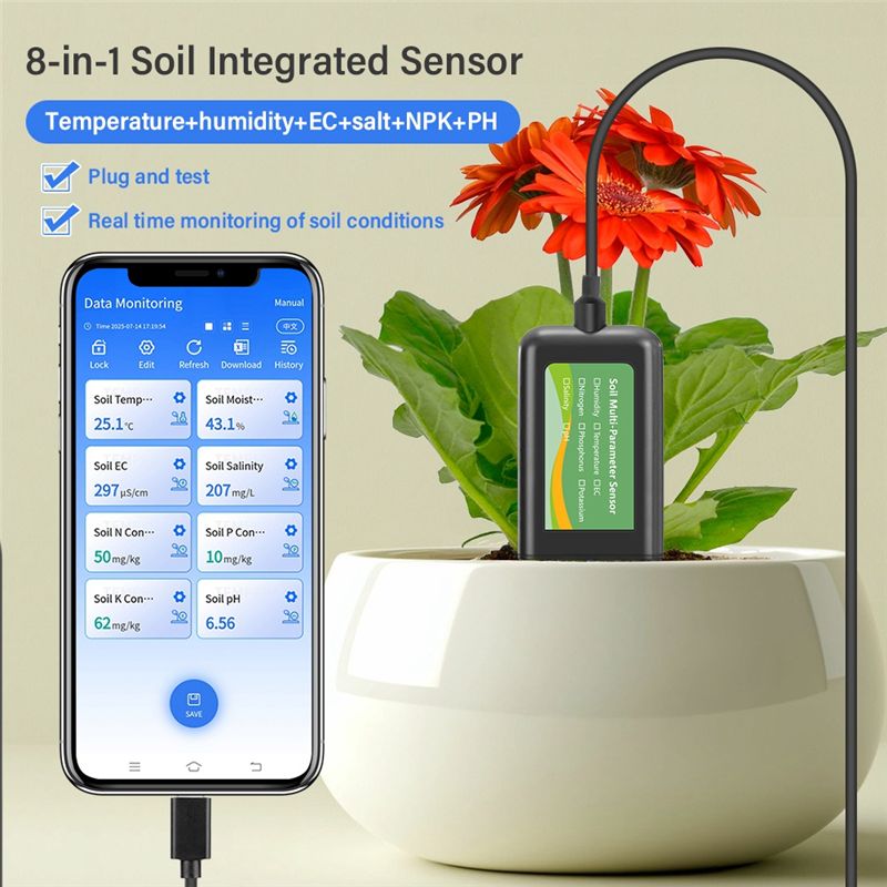 AEE6-8In One Soil Sensor For A - Precision Farming Smart Agriculture ulasan dan harga